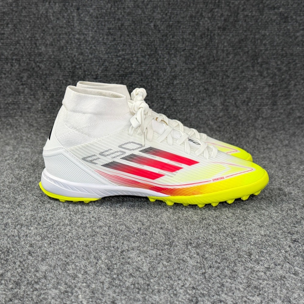 Adidas F50 League Mid Cut TF Turf Soccer Cleats Women's 6.5 Solar Pack White Run